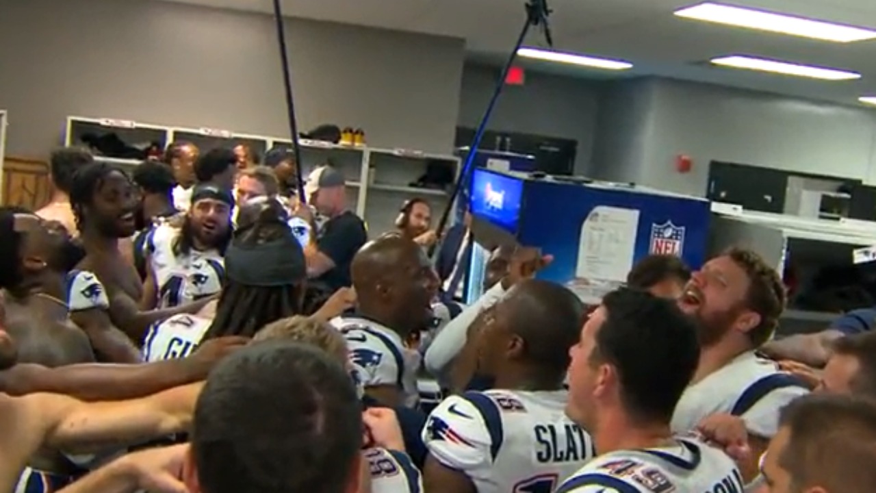Watch Patriots’ Locker Room Celebration After Destroying The Bills The Ball Zone