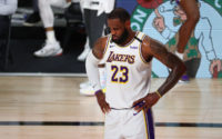 Watch: LeBron James Banging His Head Against Stanchion After Lakers Loss to Nuggets
